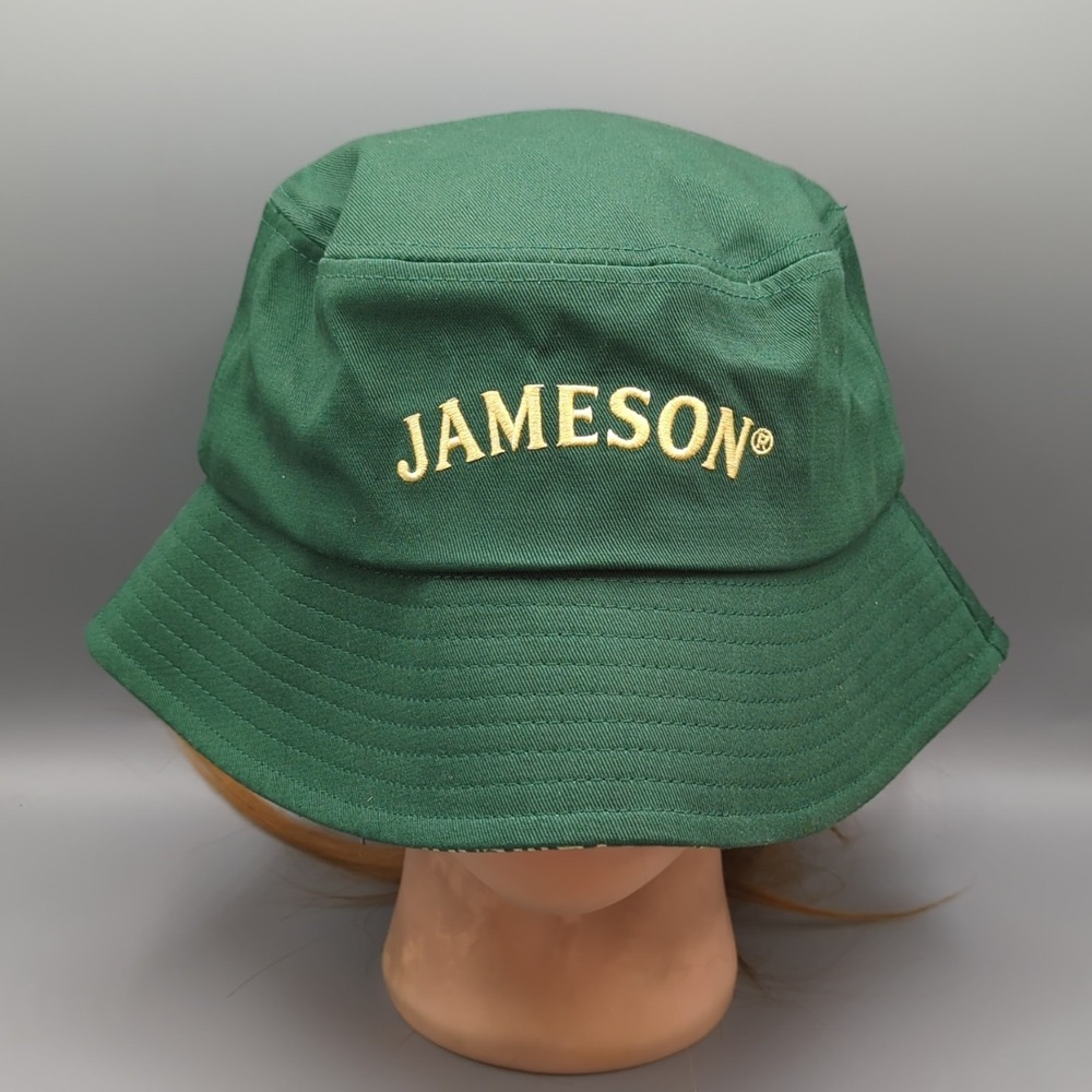 Jameson Irish Whiskey Cotton Bucket Hat Fisherman Beach Green Script OSFM